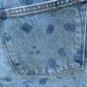 J.CREW paisley yin yang print slouchy boyfriend jeans size 27 blue